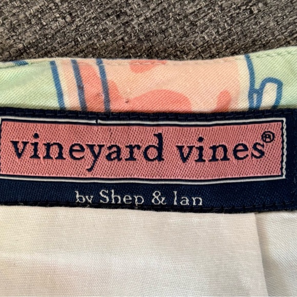 Vineyard Vines Mint Green Cocktail-Print A-Line Skirt - Picture 3 of 3